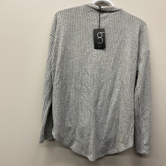 NWT Gibson Grey thermal tie up long sleeve top - Picture 3 of 5